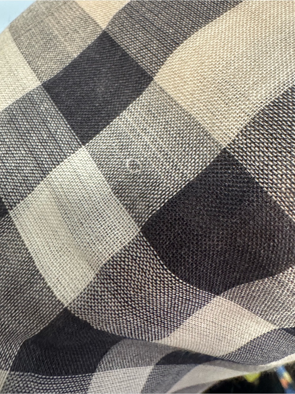 Auth Burberry Gauze scarf beige tan giant check wool silk sheer - Picture 8 of 9